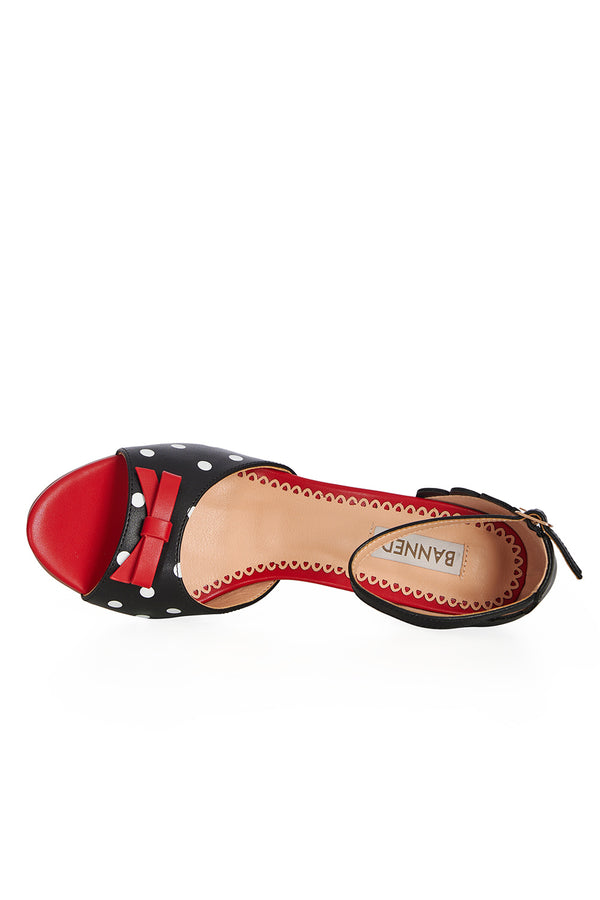 POPPY POLKA OPEN TOE SANDALS