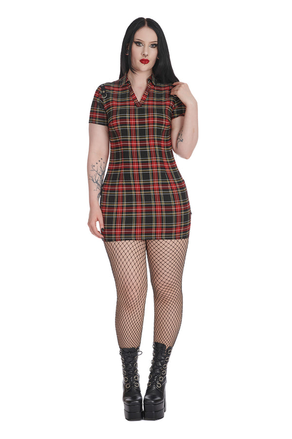 FIERCE FUSION CHECK DRESS