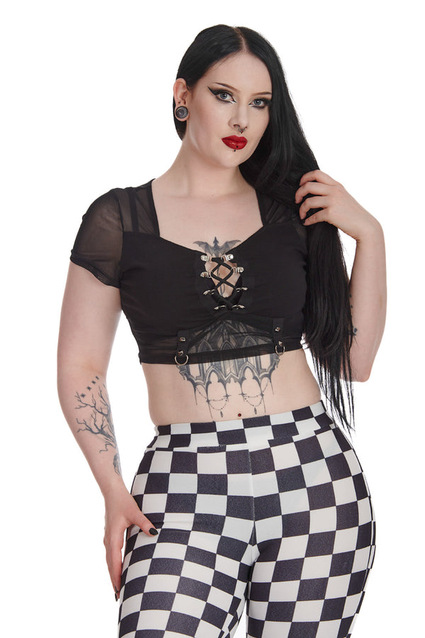 SHADOW VEIL MESH TOP by Banned Apparel