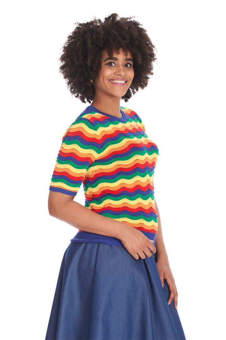 RAINBOW WAVES JUMPER by Banned Apparel