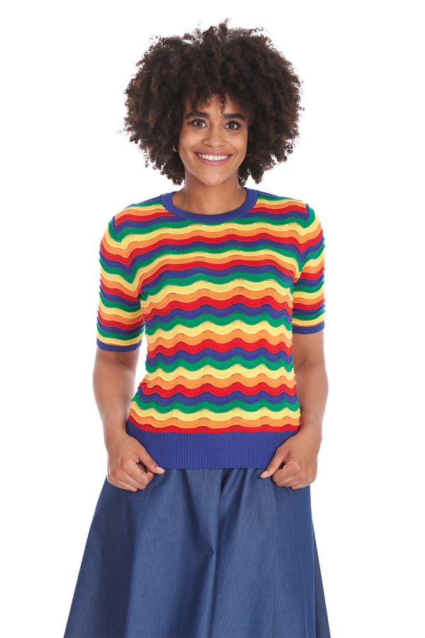 RAINBOW WAVES JUMPER by Banned Apparel