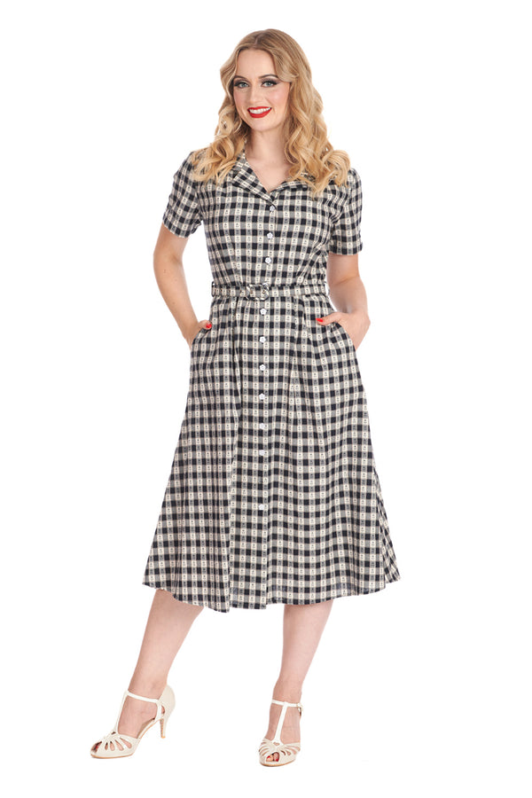 CHERRY CHECK  DRESS