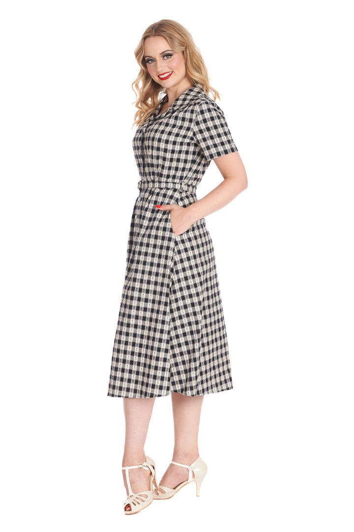 CHERRY CHECK  DRESS by Banned Apparel