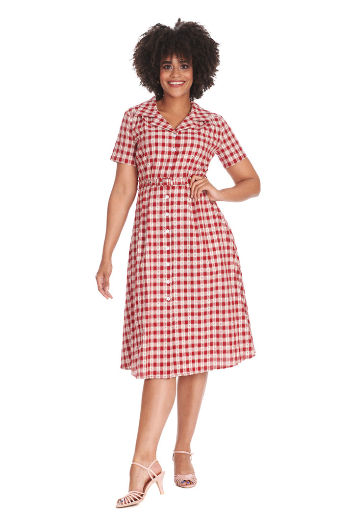 CHERRY CHECK  DRESS by Banned Apparel