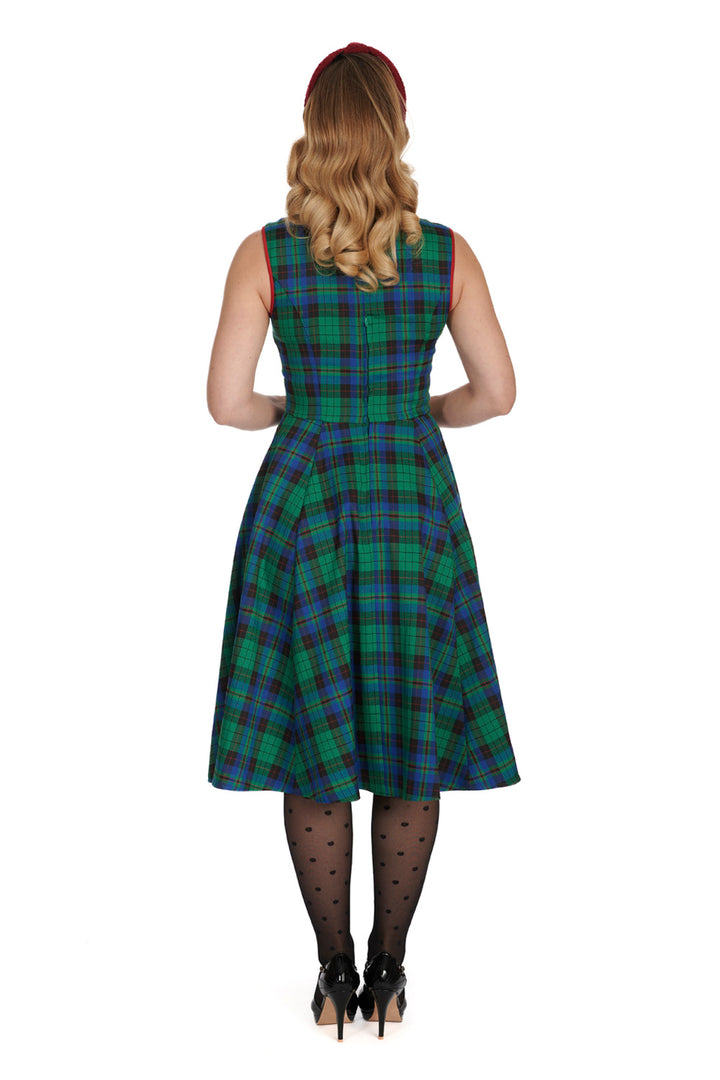 WINTER CHECK FLARE DRESS by Banned Apparel