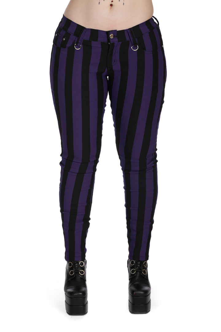 FOREVER YOURS STRIPED TROUSERS by Banned Apparel