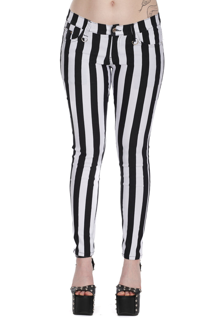 FOREVER YOURS STRIPED TROUSERS by Banned Apparel