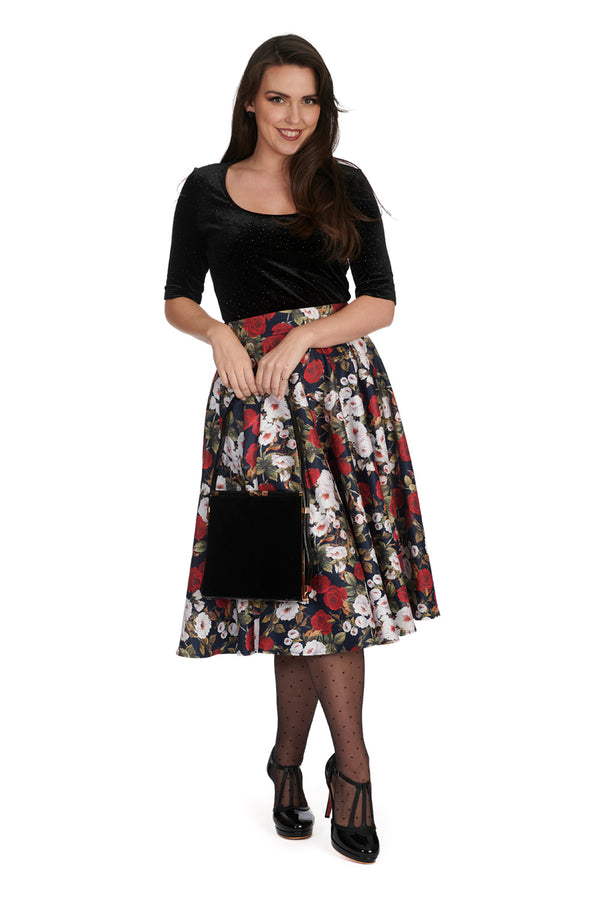 DARK ROSE SWING SKIRT