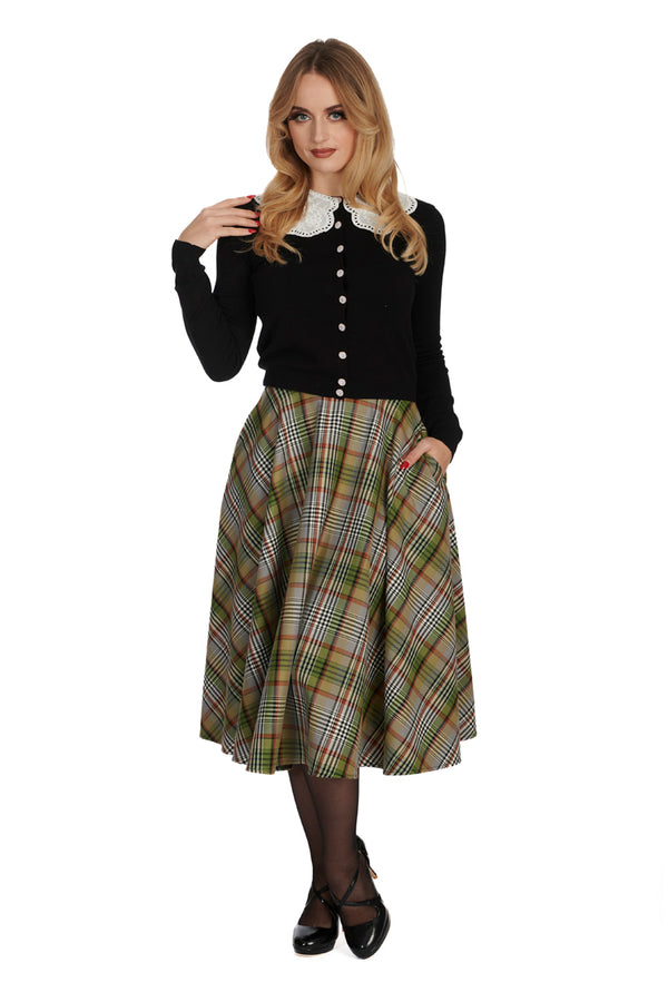 SOPHIA CHECK SWING SKIRT by Grin Entertainment Store