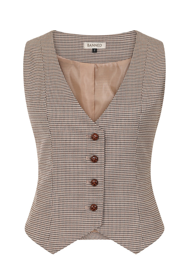 Hallie houndstooth waistcoat