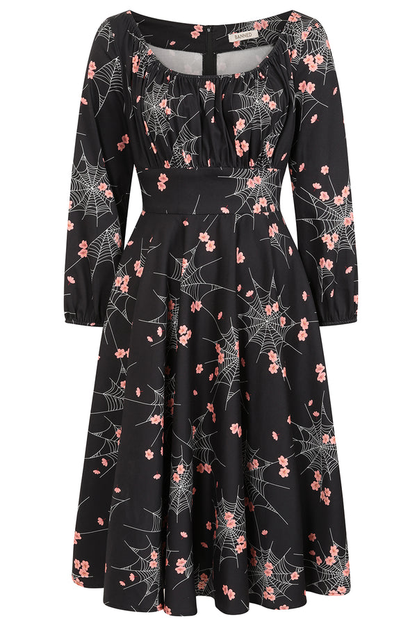 Mina Spiderweb blossom swing dress