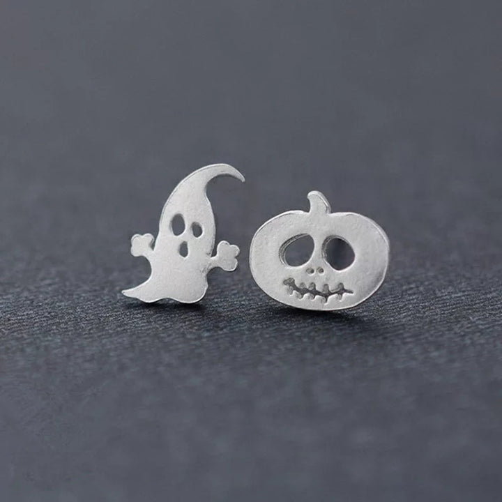 Ghost and Pumpkin Stud Earrings-0