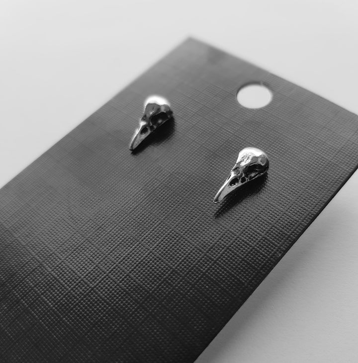 Ravenskull Stud Earrings by Darkstorm