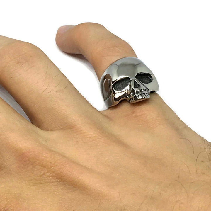 Half-Skull Stainless Steel Ring-1