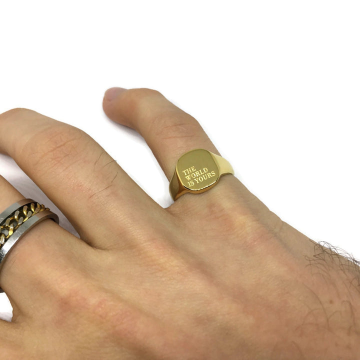 Gifts From The Crypt - The World Is Yours Signet Ring-1