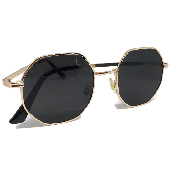 Gifts From The Crypt - Hexagon Black & Gold Sunglasses by Gifts From The Crypt