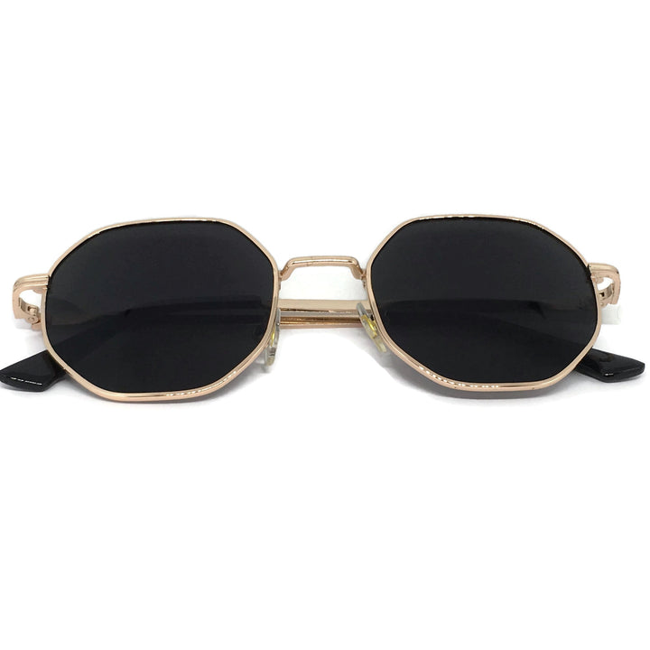 Gifts From The Crypt - Hexagon Black & Gold Sunglasses by Gifts From The Crypt