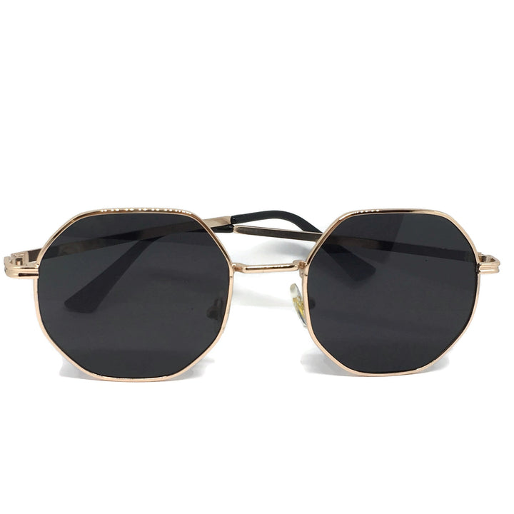 Gifts From The Crypt - Hexagon Black & Gold Sunglasses by Gifts From The Crypt