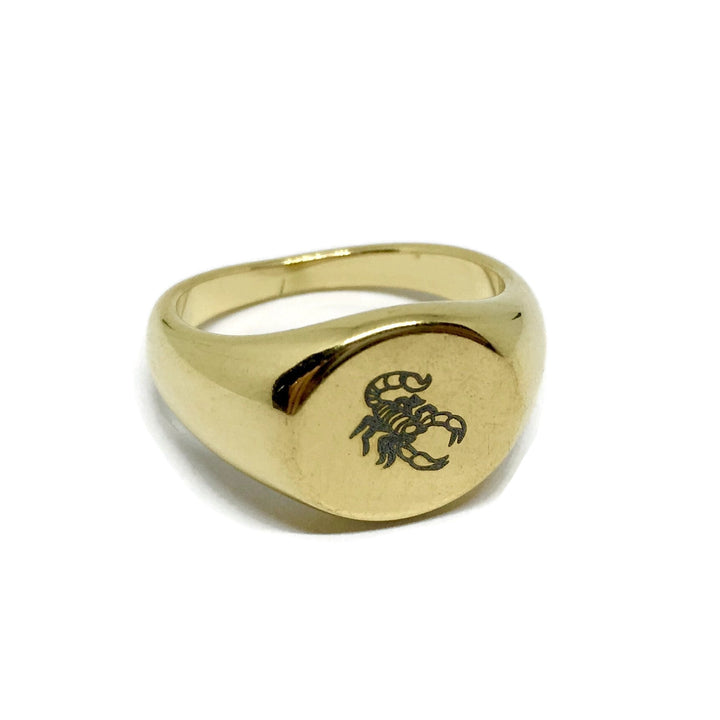 Scorpion Steel Signet Ring-2