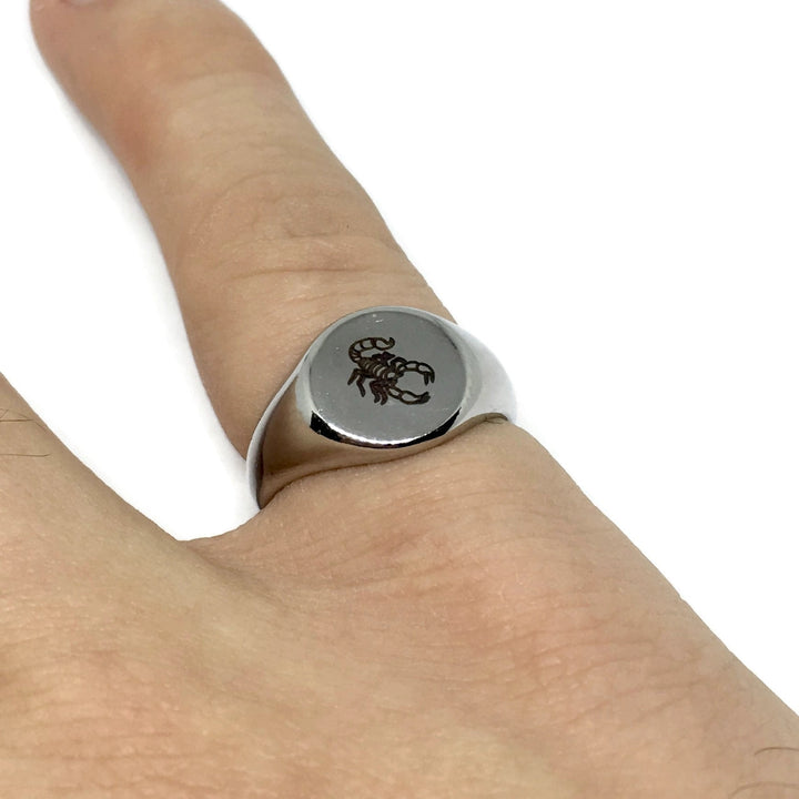 Scorpion Steel Signet Ring-1