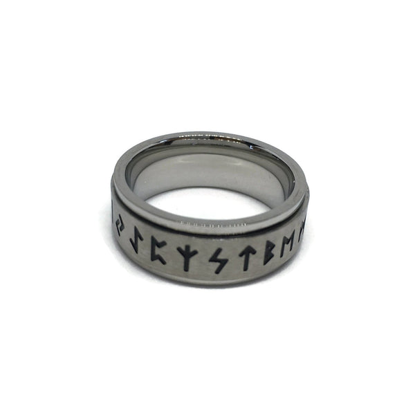 Nordic Runes Spinning Band Ring-0