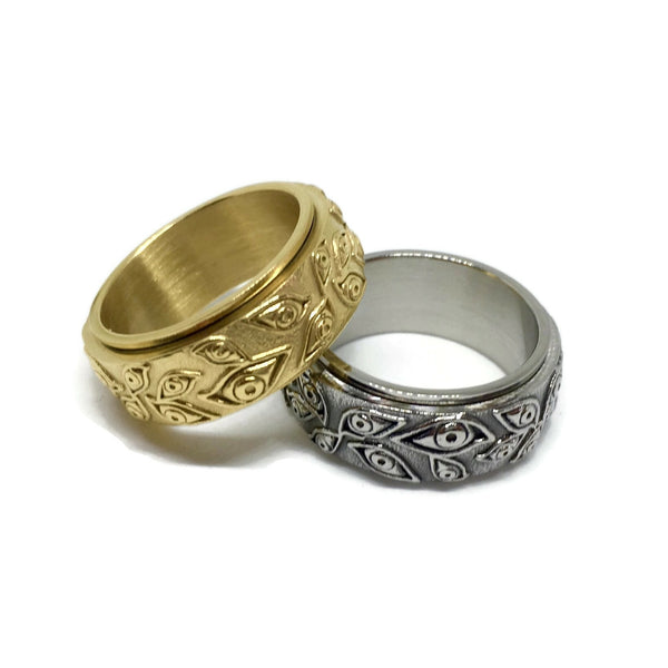 Third Eye Spinning Band Ring by Gifts From The Crypt