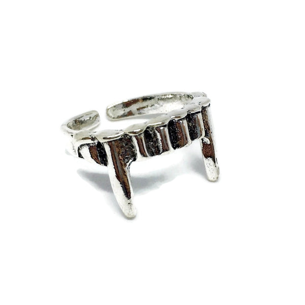 Vampire Fangs Adjustable Band Ring by Gifts From The Crypt