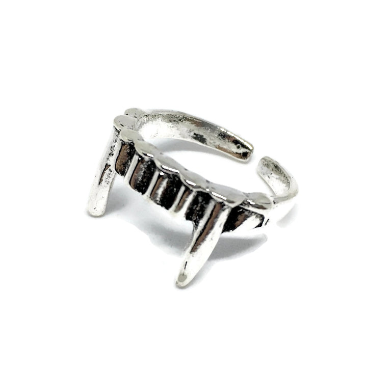 Vampire Fangs Adjustable Band Ring by Gifts From The Crypt