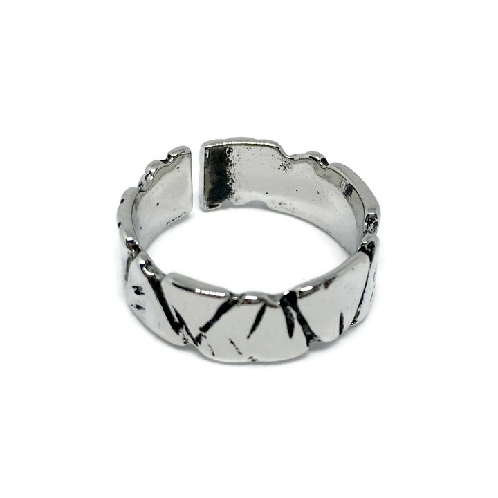 Broken Outlined Adjustable Band Ring by Gifts From The Crypt