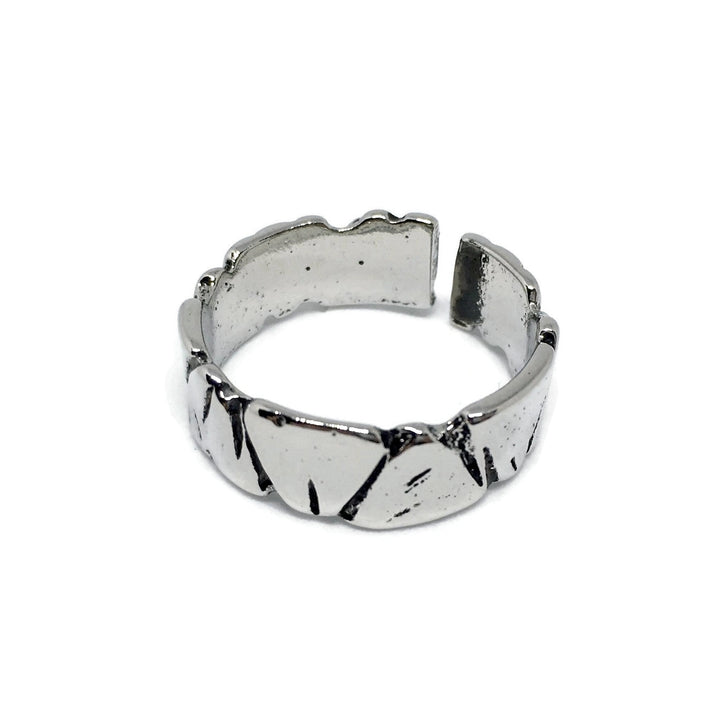 Broken Outlined Adjustable Band Ring by Gifts From The Crypt