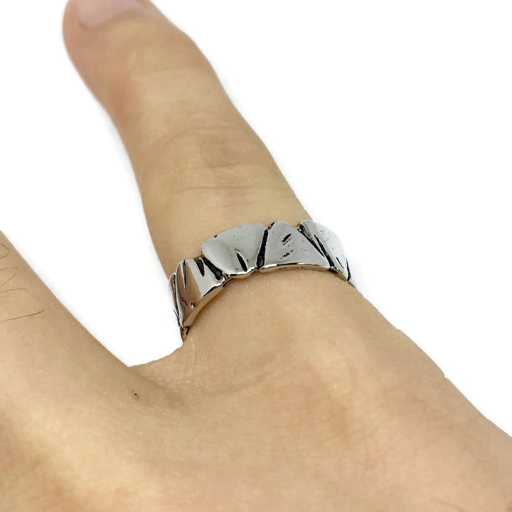 Broken Outlined Adjustable Band Ring by Gifts From The Crypt