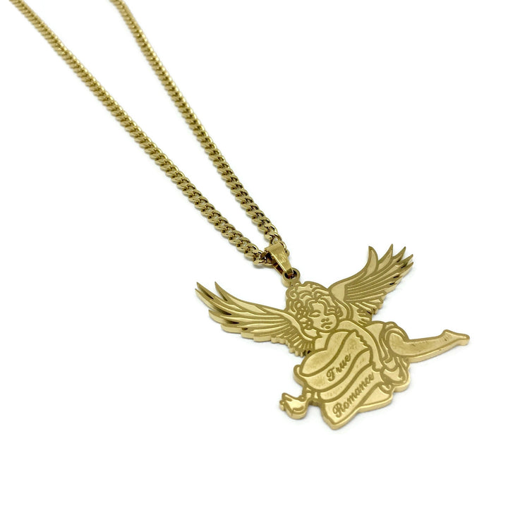 True Romance Cherub Tattoo Necklace-3