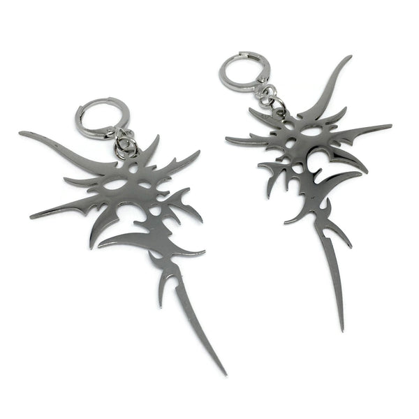 Spiky Lightning Bolt Earrings-0