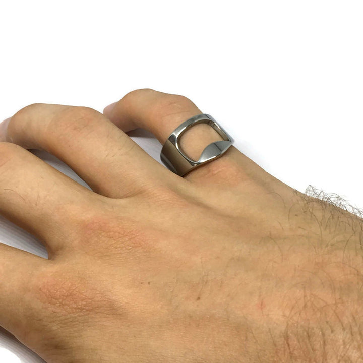 Bottle Opener Stainless Steel Ring by Gifts From The Crypt