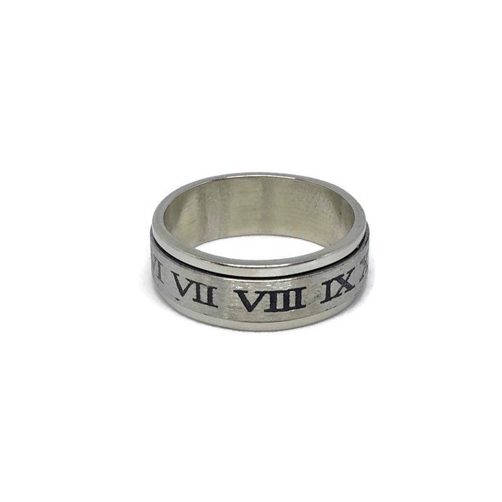 Gifts From The Crypt - Roman Numerals Spinning Band Ring-1