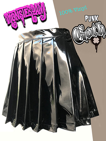 Monsterdam - Vinil Pleated Skirt