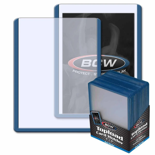 BCW 3x4 Topload Premium Card Sleeve Holder, Blue Border by BCW