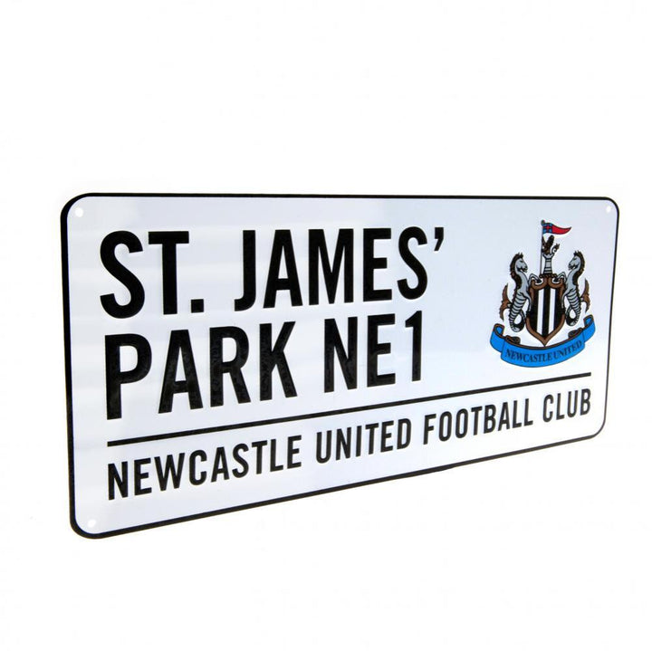 Newcastle United FC White Street Sign by Football>Premier League>Newcastle United FC