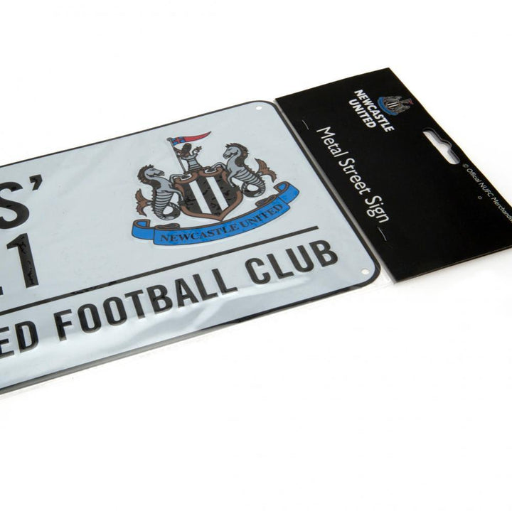 Newcastle United FC White Street Sign by Football>Premier League>Newcastle United FC