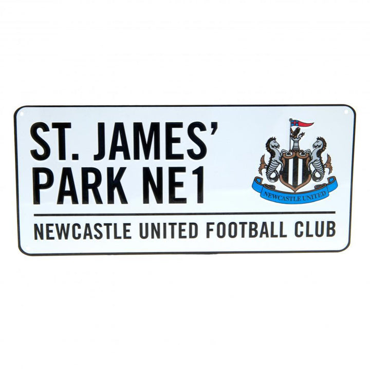 Newcastle United FC White Street Sign by Football>Premier League>Newcastle United FC