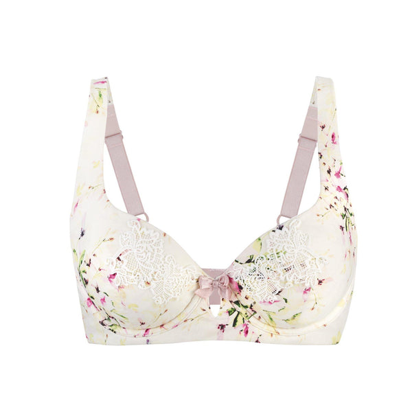 Sunbleached Floral Silk & Organic Cotton Supportive Bra-0