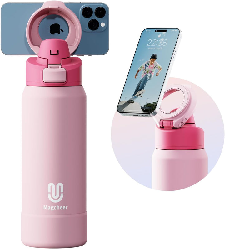 Magcheer - Insulated Magnetic Water Bottle Phone Holder Keeps Cold for 24 Hours by Magcheer