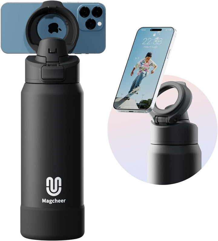 Magcheer - Insulated Magnetic Water Bottle Phone Holder Keeps Cold for 24 Hours by Magcheer