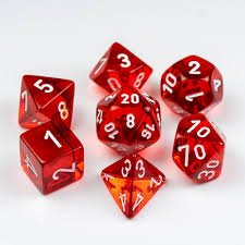 7-Die Set Translucent: Red/White by Chessex