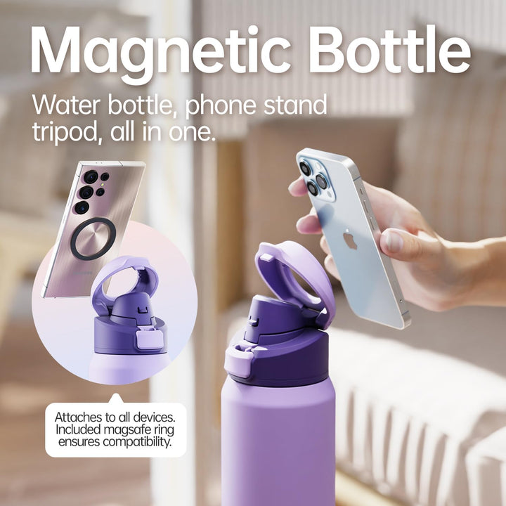 Magcheer - Insulated Magnetic Water Bottle Phone Holder Keeps Cold for 24 Hours by Magcheer