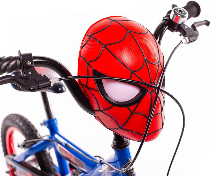 Huffy - Boys Spiderman Bike 14 Inch Wheel with Spiderman Mask Handlebars Ages 4-6, 105-117cm, Blue