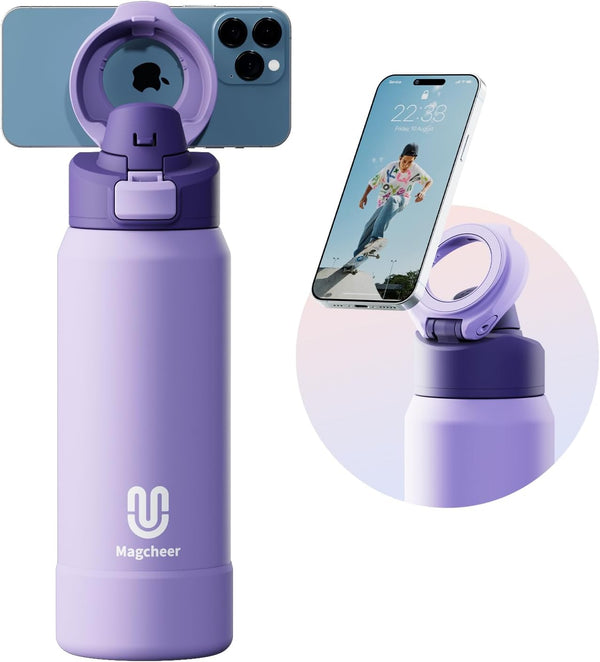 Magcheer - Insulated Magnetic Water Bottle Phone Holder Keeps Cold for 24 Hours by Magcheer