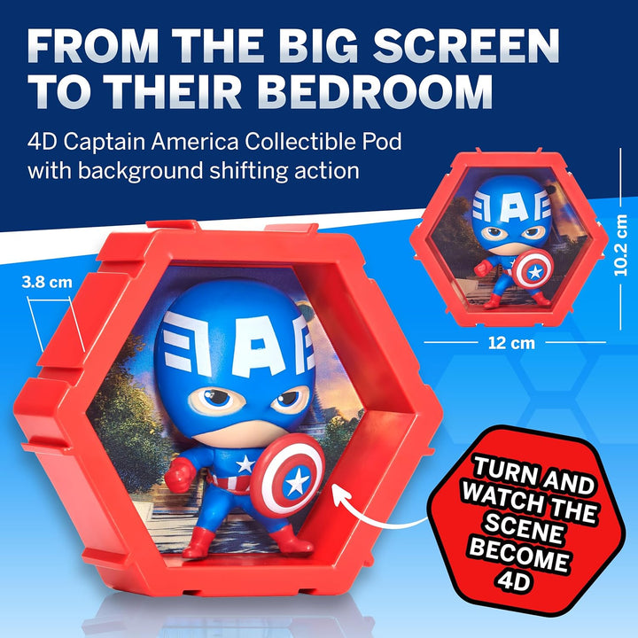 WOW! PODS - 4D Marvel Captain America Collectable Bobble-head Figure 3+