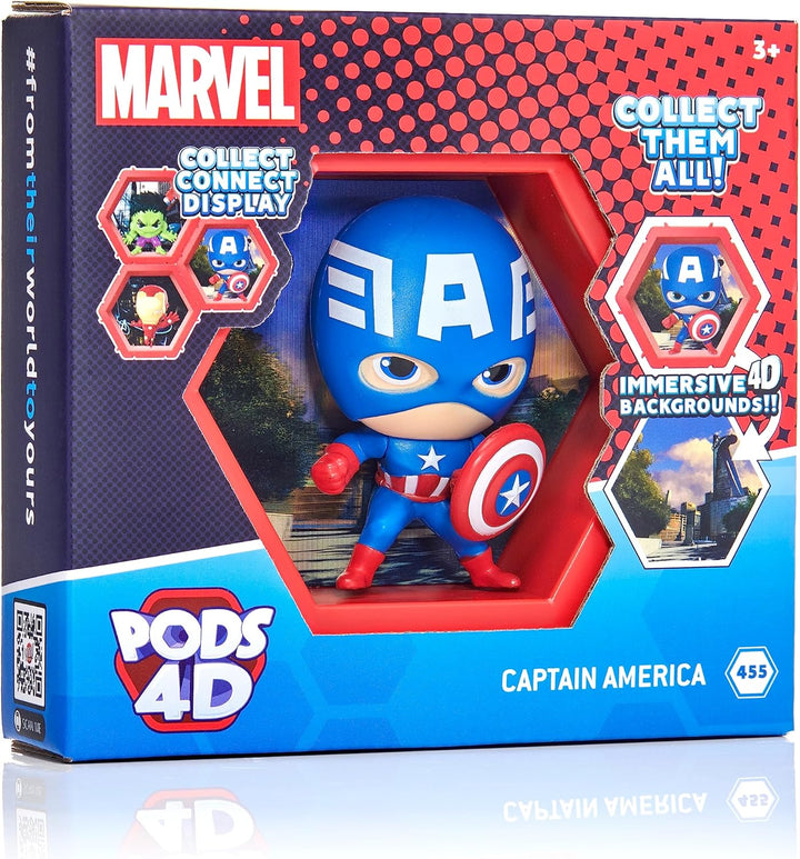 WOW! PODS - 4D Marvel Captain America Collectable Bobble-head Figure 3+