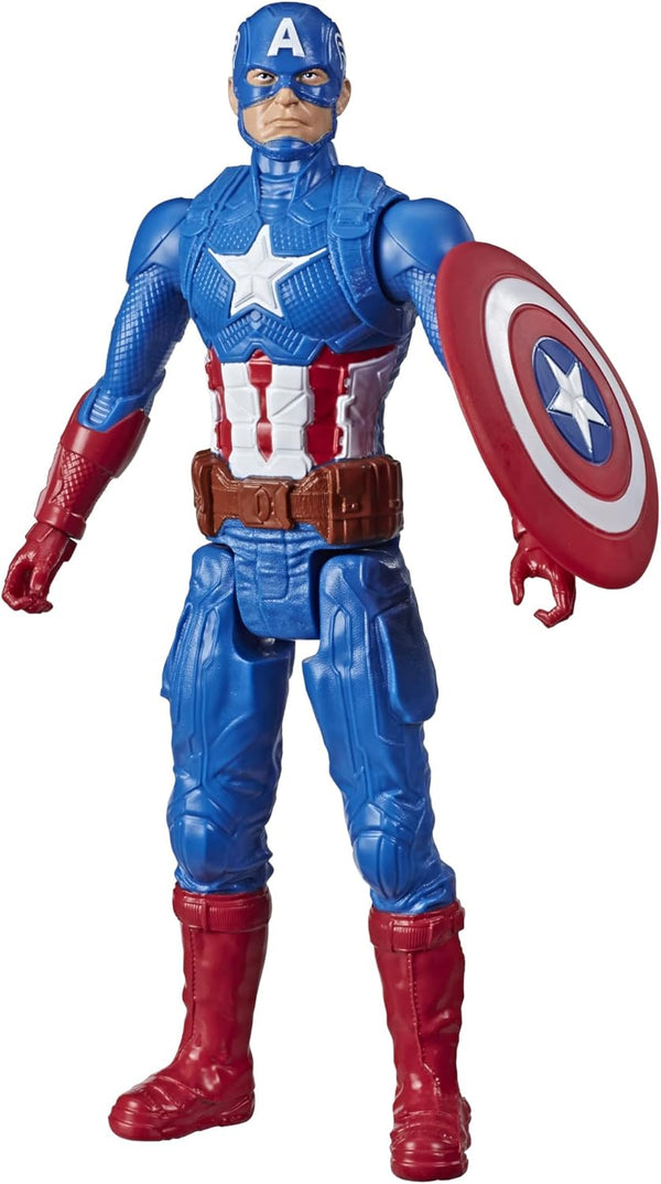 Marvel Avengers Titan Hero Series Captain America 12” Action Figure, Blue